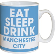 Personalised Eat Sleep Drink Manchester City 11oz Ceramic Mug for Citizens fans