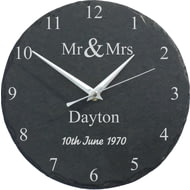 Personalised Mr & Mrs Slate Wall Clock