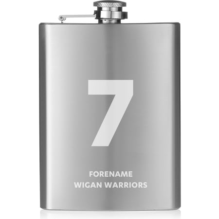 Personalised Wigan Warriors Shirt Hip Flask