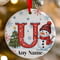 Personalised Snowman Initial A Ceramic Christmas Tree Decoration - 7cm