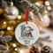 Personalised 1st Christmas Blue Seal Ceramic Hanging Tree Decoration - 7cm