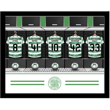 Personalised Celtic FC Dressing Room Shirts Framed Print
