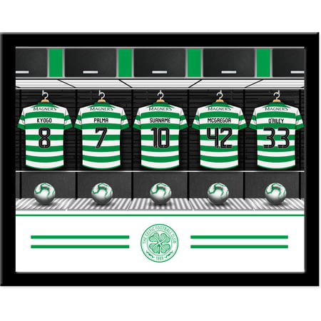 Personalised Celtic FC Dressing Room Shirts Framed Print