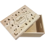 Personalised Winter Motif Wooden Christmas Eve Box