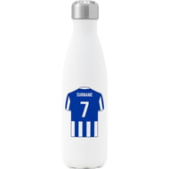 Personalised Brighton Shirt Insulated Water Bottle - 500ml - White