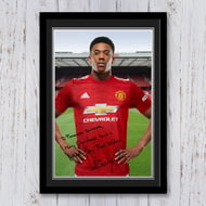 Personalised Manchester United FC Martial Christmas Autograph Player Photo Framed Print