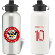 Personalised Brentford Retro Shirt Aluminium Sports Water Bottle