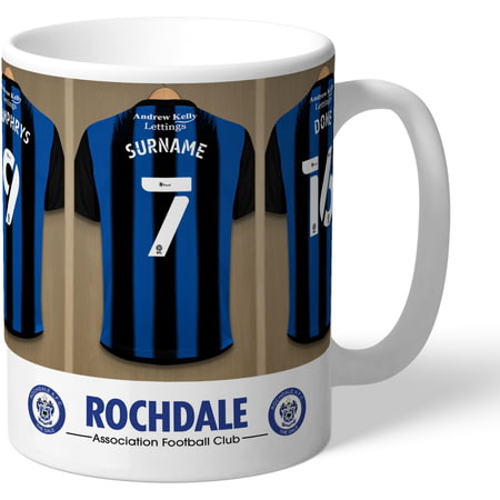 Personalised Rochdale AFC Dressing Room Shirts Mug