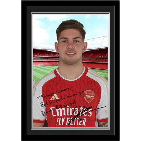 Personalised Arsenal FC Emile Smith Rowe Autograph A4 Framed Player Photo