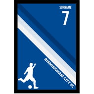 Personalised Birmingham City Colour Stripe A4 Framed Print