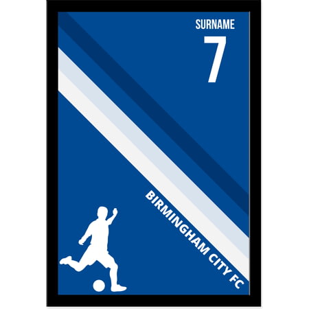 Personalised Birmingham City Colour Stripe A4 Framed Print