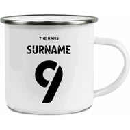 Personalised Derby County Back Of Shirt Enamel Camping Mug