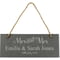Personalised Mrs & Mrs Hanging Slate Sign Plaque