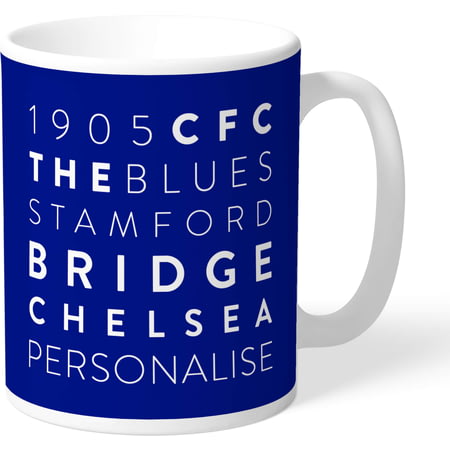 Personalised Chelsea FC Word Collage Mug