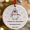 Personalised Pink Christmas Cute Penguin Ceramic Hanging Tree Decoration - 7cm