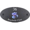 Personalised Iris Flower Motif Oval Slate House Sign Plaque 25x13cm