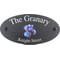 Personalised Iris Flower Motif Oval Slate House Sign Plaque 25x13cm