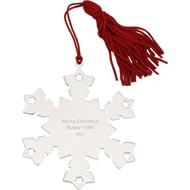 Personalised Silver Snowflake Christmas Tree Decoration