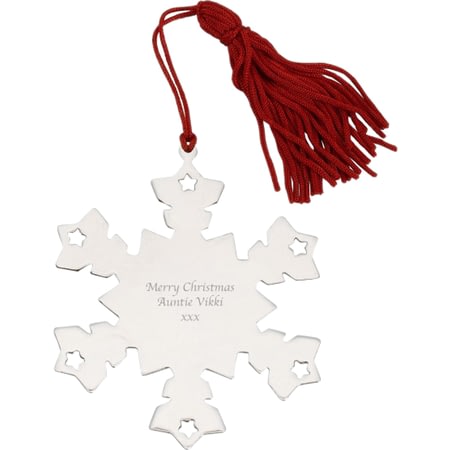 Personalised Silver Snowflake Christmas Tree Decoration