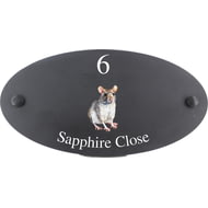 Personalised Rat Wildlife Animal Motif Oval Slate House Sign Plaque 25x13cm