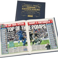 Personalised Portsmouth Football Newspaper Book - A3 Leather Cover