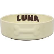 Personalised Small Cream Ceramic Pet Bowl