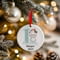 Personalised 1st Christmas Blue Polar Bear Ceramic Hanging Tree Decoration - 7cm