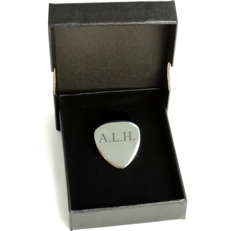 Personalised Silver Engraved Initials Guitar Plectrum Pick