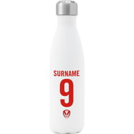 Personalised St Helens Back Of Shirt Insulated Water Bottle - White
