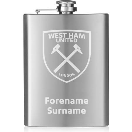 Personalised West Ham United FC Crest Hip Flask