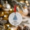 Personalised Blue Christmas Tree Ceramic Hanging Tree Decoration - 7cm