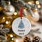 Personalised Blue Christmas Tree Ceramic Hanging Tree Decoration - 7cm