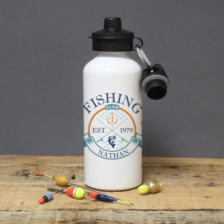Personalised Fishing Club White Sports Bottle