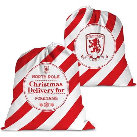 Personalised Middlesbrough FC FC Christmas Delivery Large Fabric Santa Sack