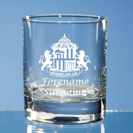 Personalised Sunderland AFC Crest Whisky Glass