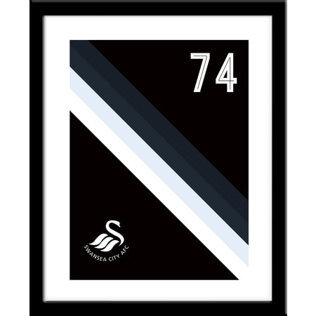 Personalised Swansea City Stripe Framed Print