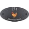 Personalised Chicken Motif Oval Slate House Sign Plaque 25x13cm