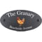 Personalised Chicken Motif Oval Slate House Sign Plaque 25x13cm