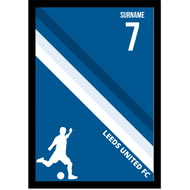Personalised Leeds United Colour Stripe A4 Framed Print