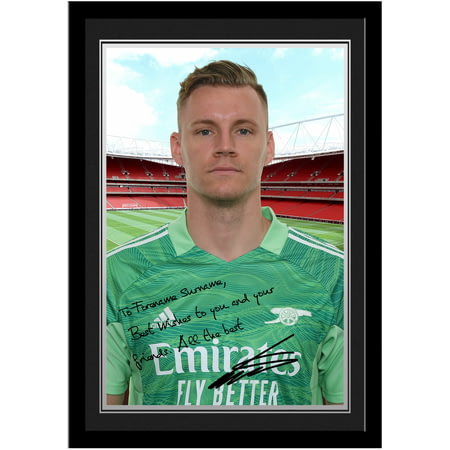 Personalised Arsenal FC Leno Autograph Player Photo Framed Print