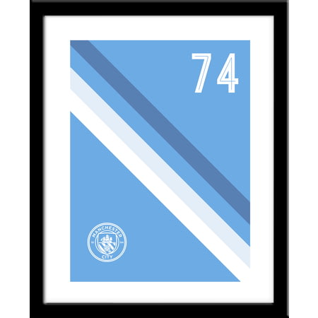 Personalised Manchester City FC Stripe Framed Print
