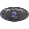 Personalised Pansy Flower Motif Oval Slate House Sign Plaque 25x13cm