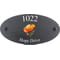Personalised California Poppy Flower Motif Oval Slate House Sign Plaque 25x13cm