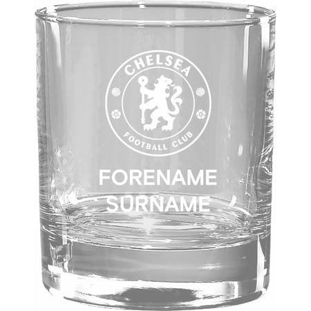 Personalised Chelsea FC Crest Whisky Glass