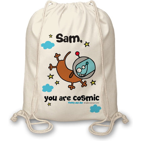 Personalised Cosmic Dog Drawstring Bag