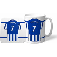 Personalised Brighton & Hove Albion FC Shirt Mug & Coaster Set