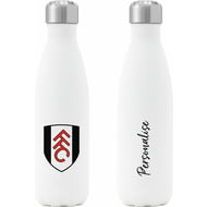 Personalised Fulham FC Crest Insulated Water Bottle - White