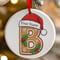Personalised Gingerbread Initial Letter Christmas Ceramic Hanging Tree Decoration - 7cm