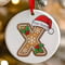 Personalised Gingerbread Initial Letter Christmas Ceramic Hanging Tree Decoration - 7cm