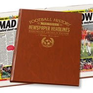 Personalised Manchester Utd In Europe Football Newspaper Book - A3 Leatherette Cover